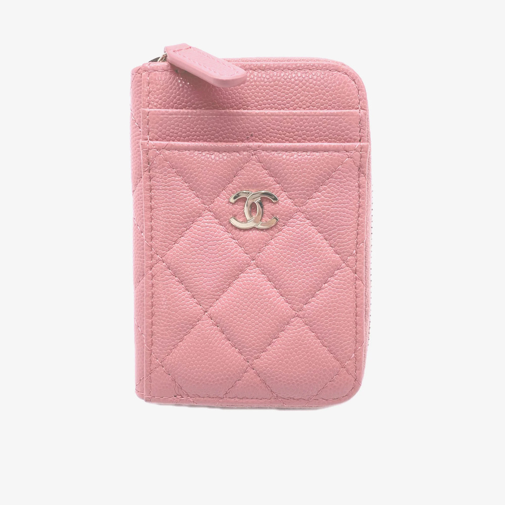 CHANEL Pink Caviar Leather Wallet
